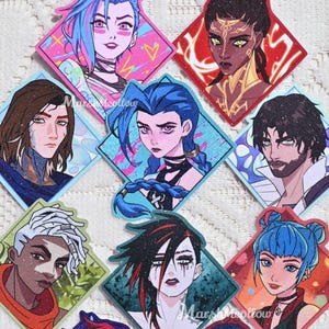 Arcane Character Aufkleber - Jinx CaitVi Viktor Ekko Matte Glitter Stickers