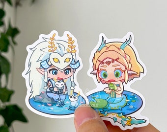 Chibi Mystic Link & Dragon Zelda Vinyl Stickers - TotK Sticker - Matte Waterproof Stickers