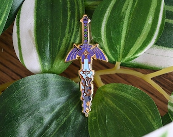 Glow In Dark Master Sword Pin - Gold Plated Hard Enamel Pin - Zelda Pins - Pin Collection