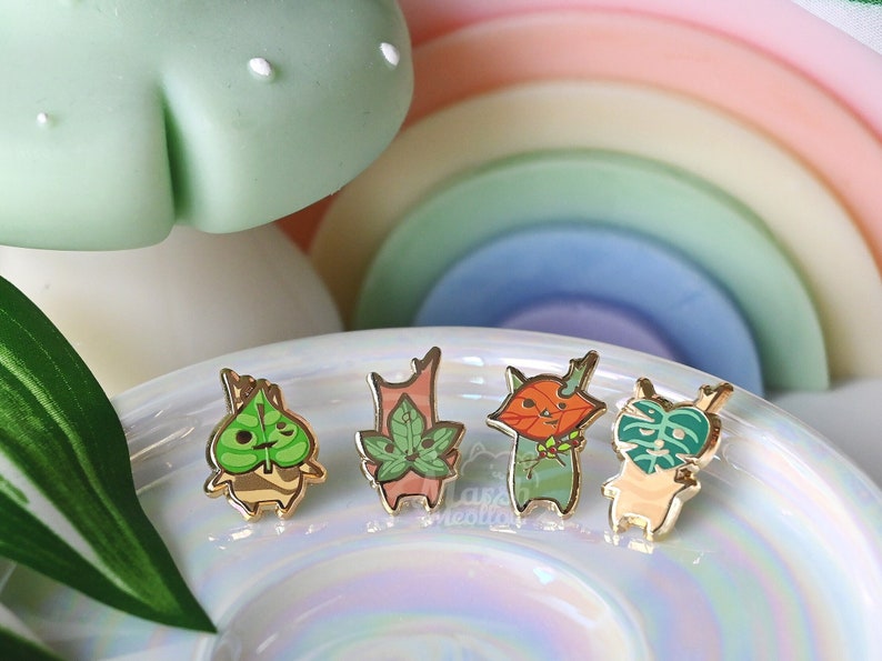 Mini Korok Enamel Pin Filler Pins Tiny Cute Pins Unique Gift Idea 4 Koroks Set