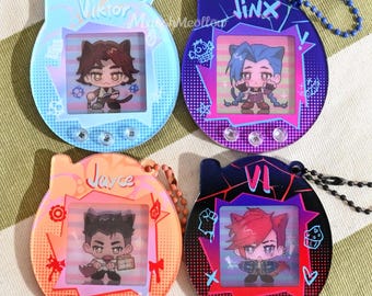 Jinx Lenticular Pocket Pet Charms - Arcane Acrylic Keychains- Jinx Vi Viktor Keychain