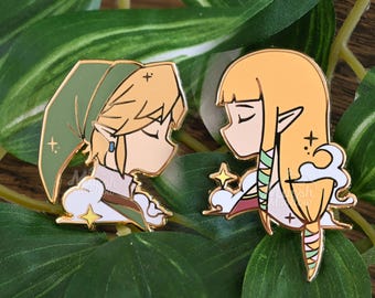 Skyward Sword Link & Zelda Hard Enamel Pin - LoZ Pins - Pin Collection