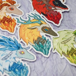 Naklejki winylowe Dragons of Hyrule - TotK Sticker - Matowe brokatowe wodoodporne naklejki
