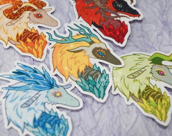 Dragons of Hyrule Vinyl Stickers - TotK Sticker - Matte Glitter Waterproof Stickers