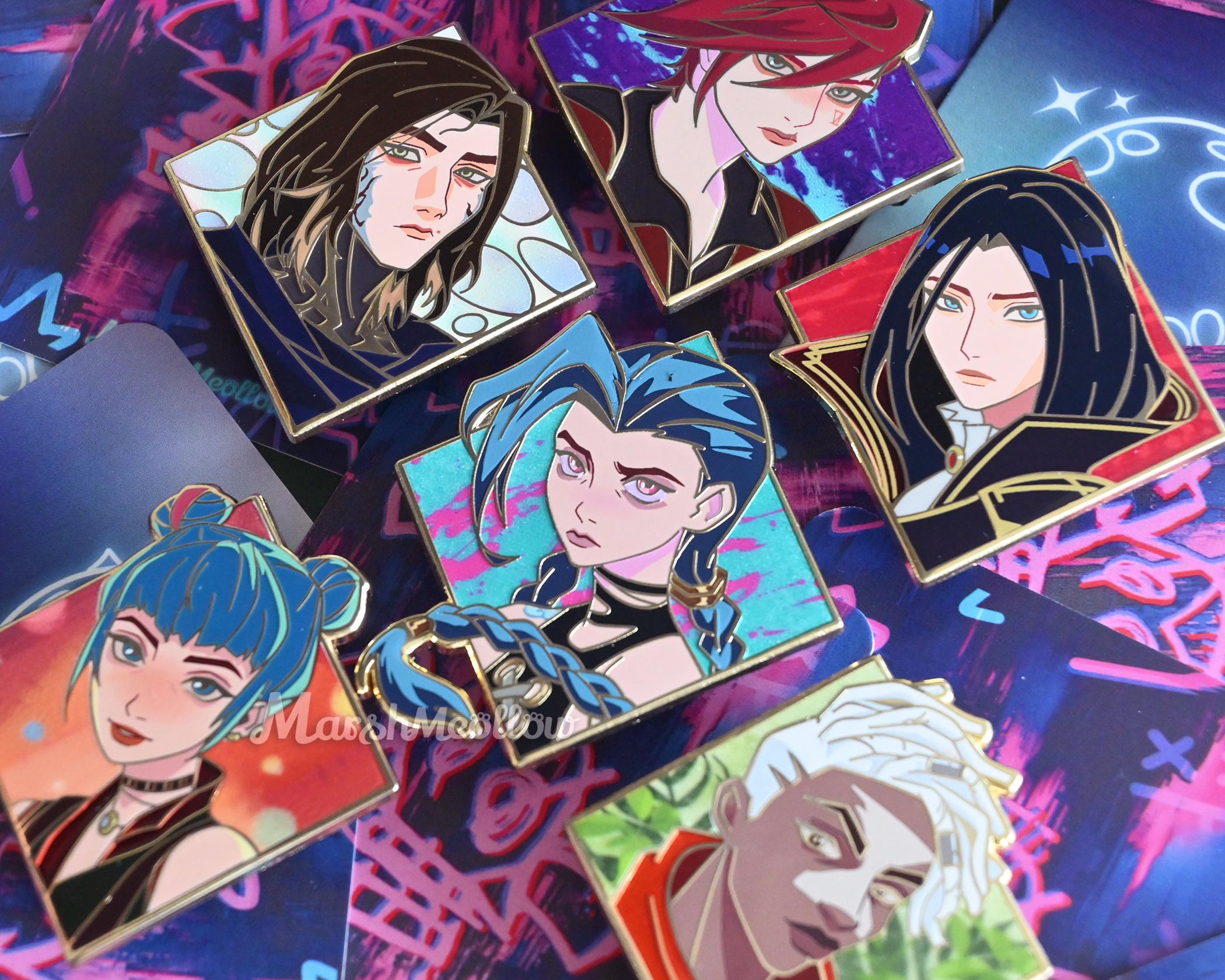 Arcane Enamel Pin Collection Wave 1- Jinx Vi  Viktor Ekko Caitlyn Gold Plated Pins