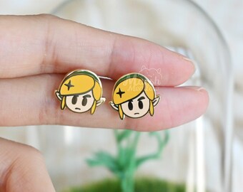 Mini Link Earrings - LoZ Link&#39;s Awakening - Enamel Stud Earrings - Jewelry - Hypoallergenic  - Unique Gift Idea