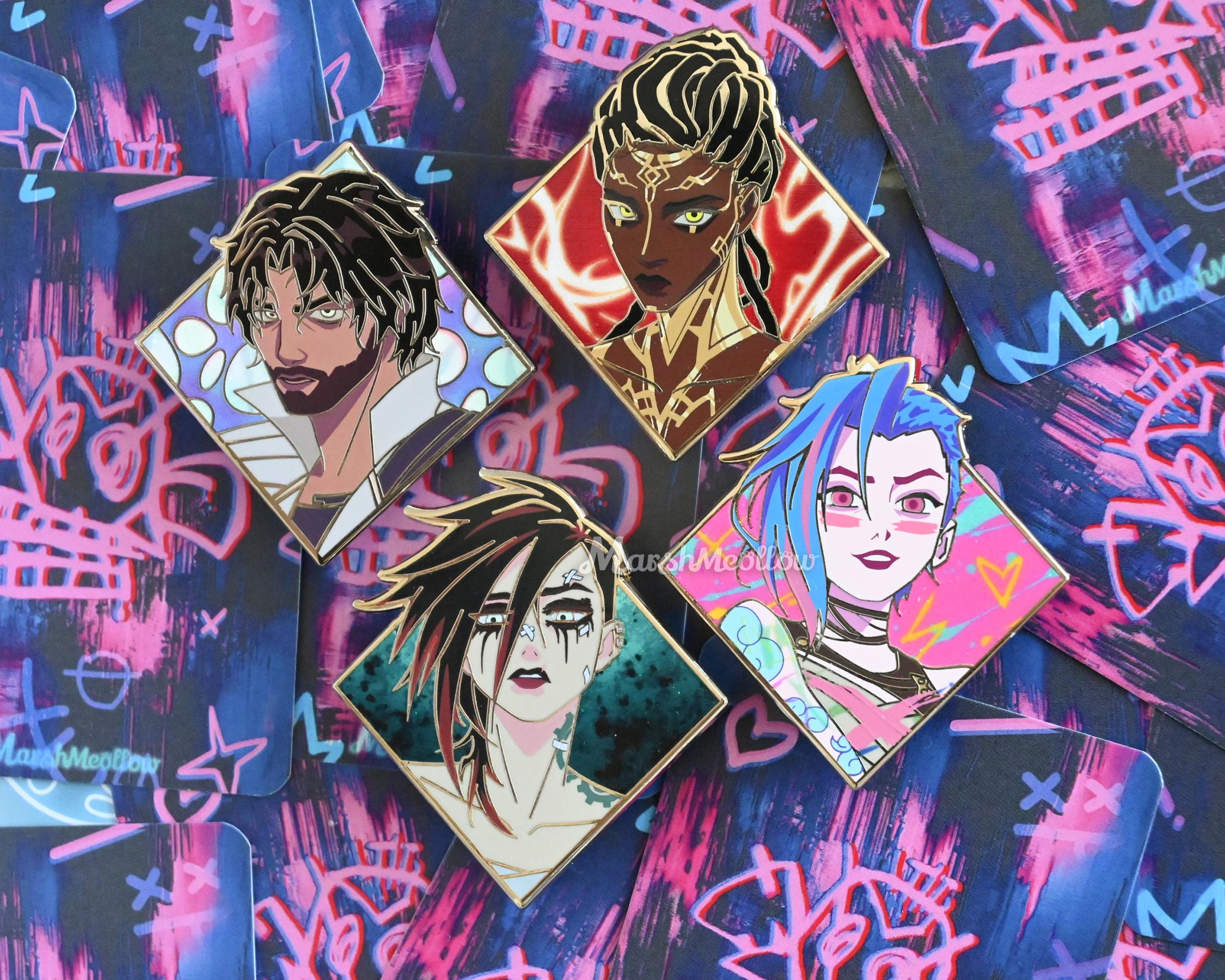 Arcane Enamel Pin Collection Wave 2 - Jinx Vi Jayce Mel Gold Plated ...