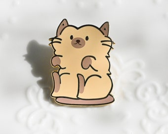 Siamese Cat Enamel Pins - Marshmeollow Cat- Kawaii Animal Pins - Pin Collection