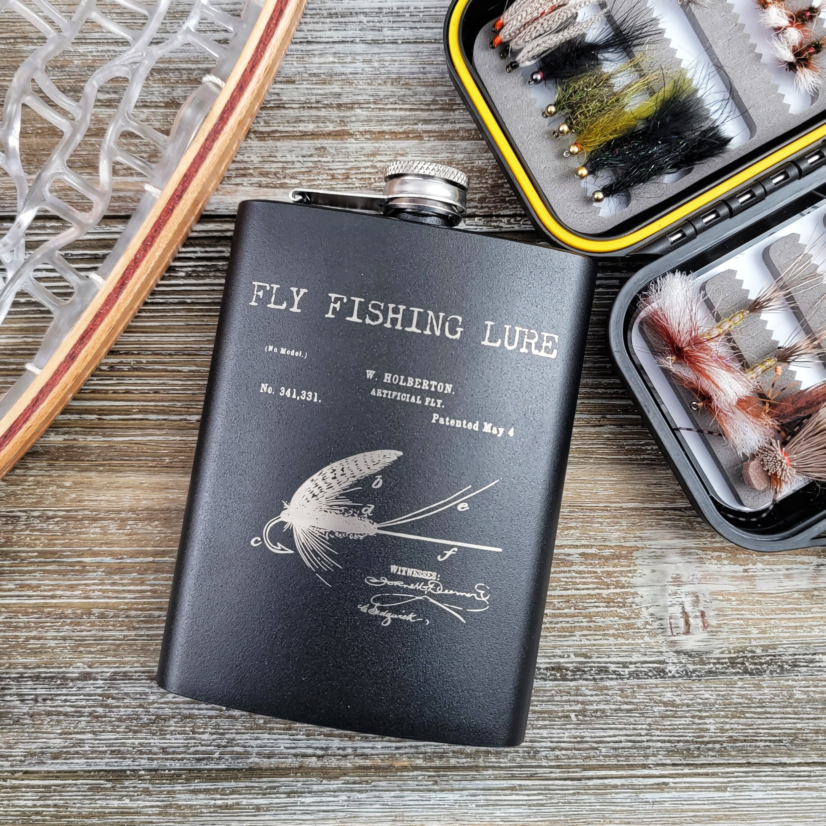 Fly Fishing Flask, Perfect Stocking Stuffer or Groomsmen Gift, Customizable  Too Perfect Fly Fishing Gift Idea 