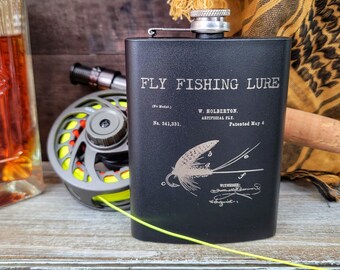 Fly fishing flask, Perfect stocking stuffer or groomsmen gift, customizable too! Perfect Fly fishing gift idea