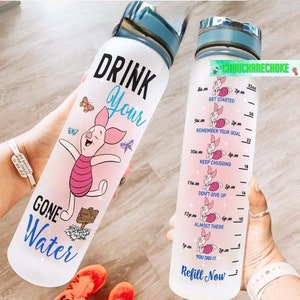 Bottiglia d'acqua da 2 litri con paglia ragazze femminili grandi bottiglie  da viaggio portatili Sport