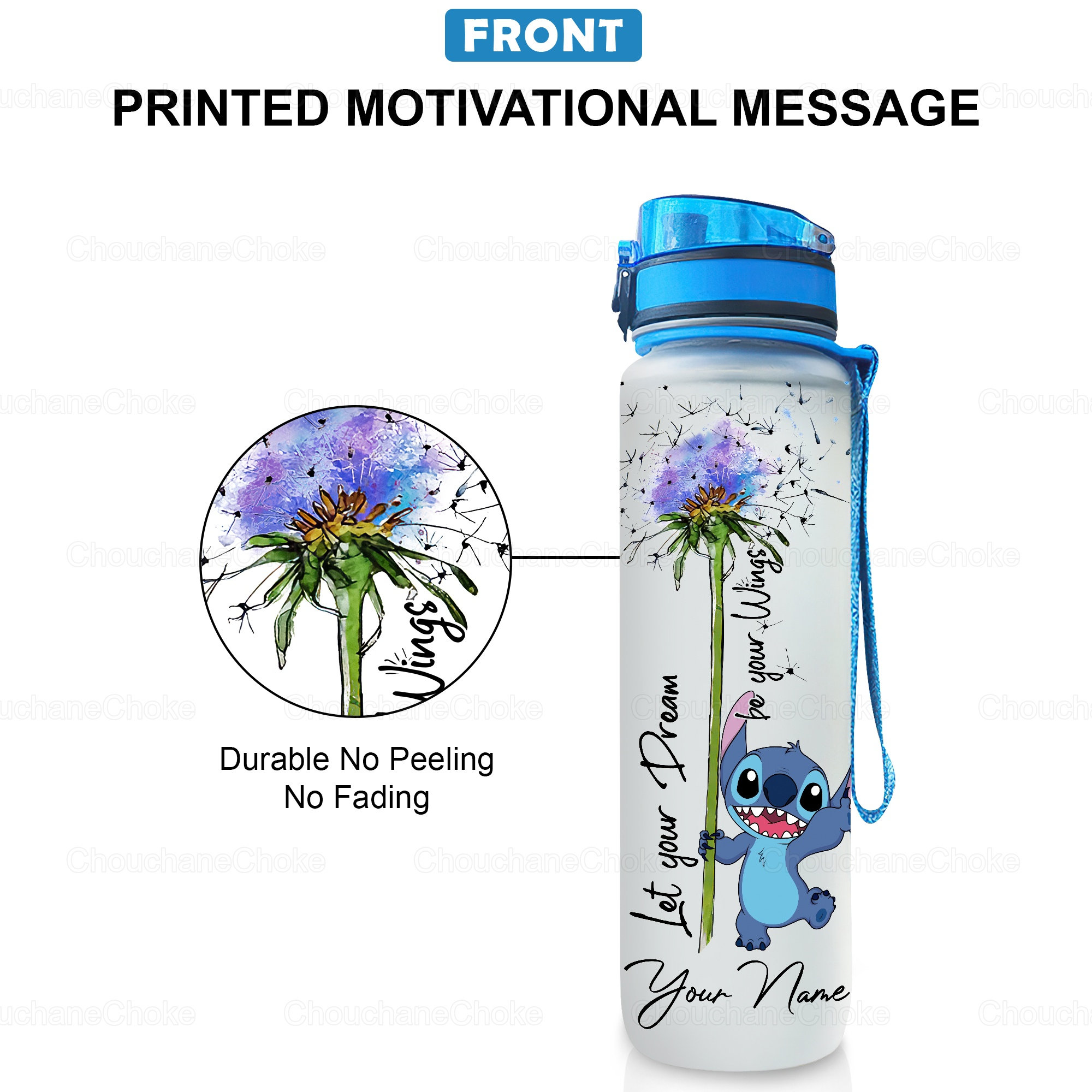 Personalized Stitch Water Bottle Stitch Water Tracker Bottle - Etsy