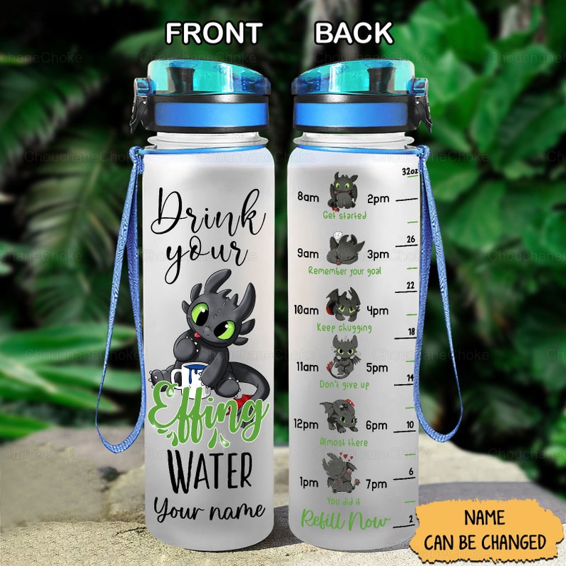 Personalized Toothless Bottle, Toothless Water Track Bottle, Dragon Water Bottle, Toothless Bottle, Cute Water Bottle, Father Day Gift image 2