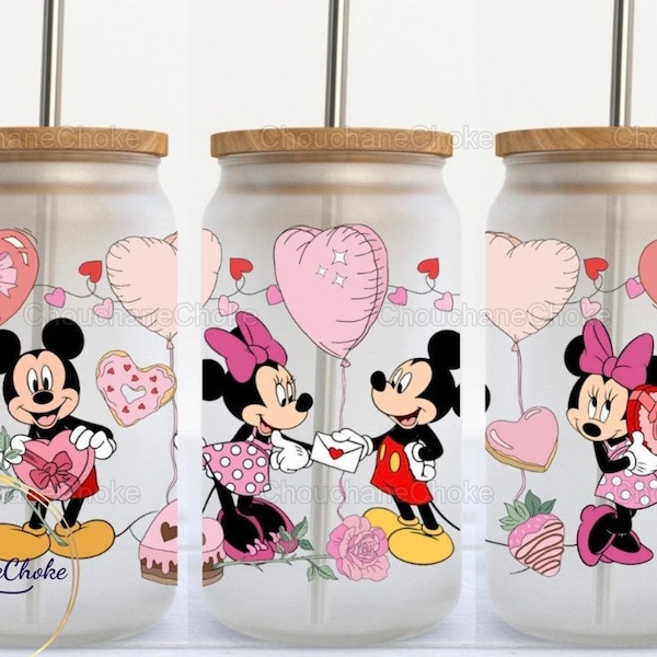 Boîte en verre Mickey Minnie, boîte en verre Mickey Disney, boîte en verre Mickey Mouse, boîte en verre Minnie Mouse, tasse en verre Mickey, cadeau Mickey Mouse