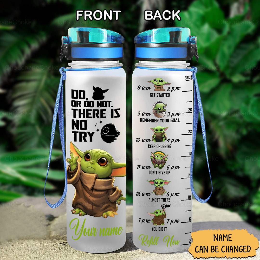 Baby Yoda Water Tracker Bottle Baby Yoda Water Bottle Baby Etsy UK