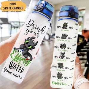 Personalized Toothless Bottle, Toothless Water Track Bottle, Dragon Water Bottle, Toothless Bottle, Cute Water Bottle, Father Day Gift image 3