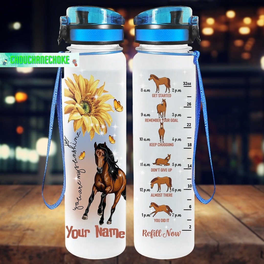 Horse Water Tracker Bottle, Horse Water Bottle, Gift for Horse Lover