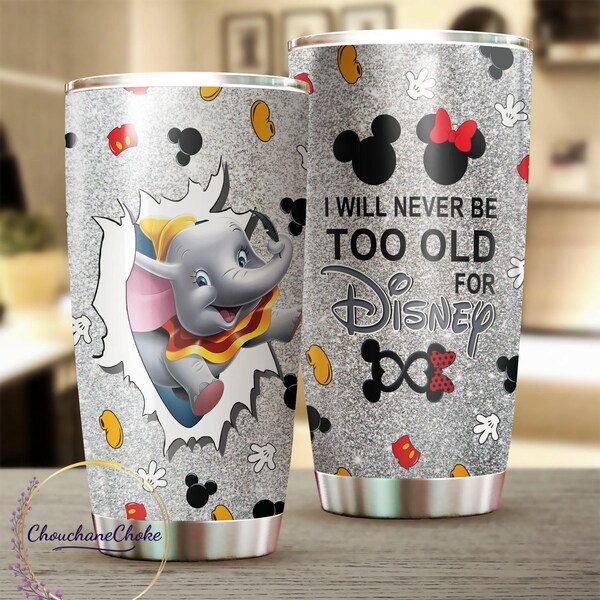 Disney Dumbo Tumbler, Disney Tumbler, Dumbo Tumbler, Elephant Tumbler, Tumbler With Straw, Dumbo Tumbler Cup, Cadeau pour les femmes