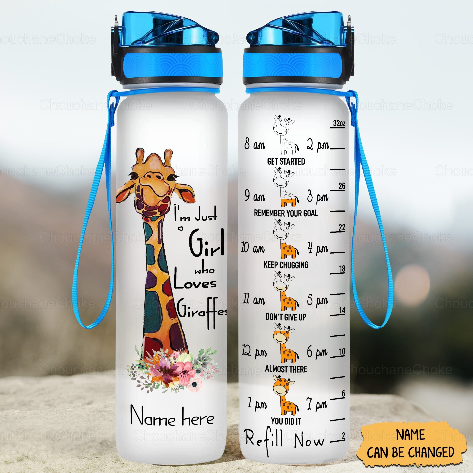 Stand Tall Music Giraffe Sport Water Bottle, 20oz 