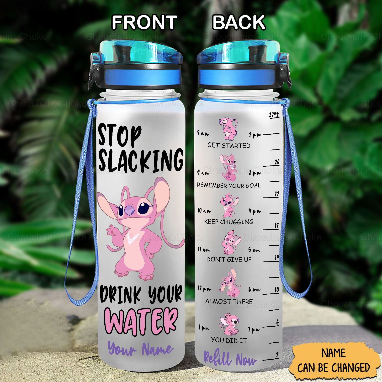 Custom Stitch Water Track Bottle 32 Oz, Stop Slacking Drink Your Water  Bottle With Time Marker, Stitch Water Bottle, St… in 2023