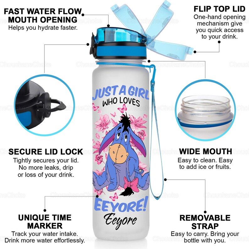 Eeyore Water Bottle Tracker Eeyore Drink Bottle Eeyore Water Etsy UK