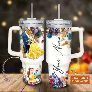 Beauty And The Beast 40oz Tumbler, Beauty And The Beast Tumbler, Belle Princess Tumbler, The Beast Tumbler, Personalized Tumbler