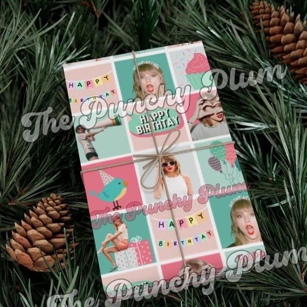 Taylor Swift Gift wrap, Taylor Swift Wrapping Paper, Swiftie Gift Idea, Happy BirthTay, Taylor Swift Gift for Her, Swift paper gift wrap