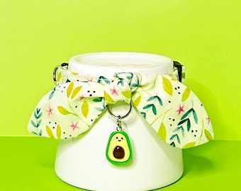 Fabric Cat Collar, Spring Cat Collar, Cat Collar with Bow and Bell or Charm