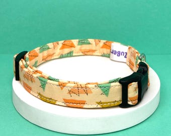 Orange Triangle Dog Collar, Fabric Dog Collar