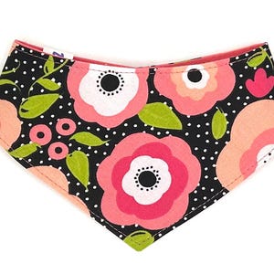Floral Dog Bandana, Floral Cat Bandana, Pink and Black Bandana