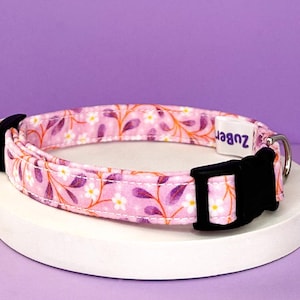 Floral Dog Collar, Pink and Purple Dog Collar, Spring Dog Collar