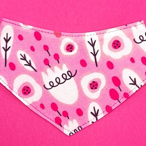 Dog Bandana, Cat Bandana, Pink Flower Dog Bandana, Pink Flower Cat Bandana