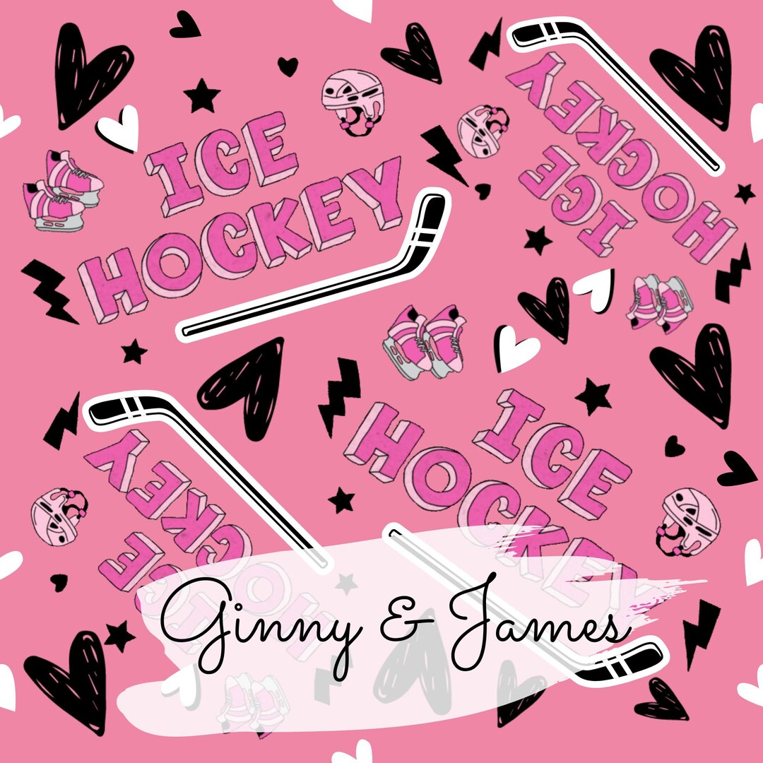Pink Ice Hockey Seamless Digital File Fabric Print - Etsy