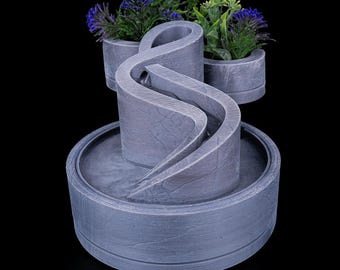 3D Printed Tabletop Fountain Planter | Zen Home Decor