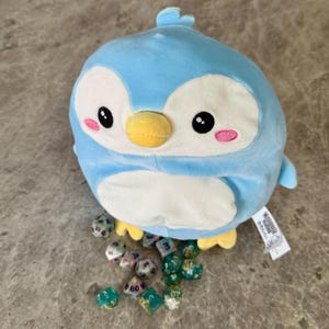 Handgemachte Umgenutzte Blaue Pinguin Squishy Würfel Tasche | D&D | Würfel und Miniaturen Aufbewahrung | TTPR | Einzigartige Geschenkidee | D&D | Verliese und Drachen