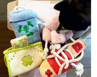 Destuction Masters Dog Gift Box, Dog Rope Toys, Hide & Seek Toy, Pet Snuffle Toy, New Puppy Gift, Dog Holiday Gift