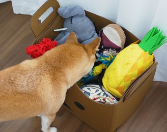 Dog Toy Storage Basket, Felt Cloth Basket, Toy Organizer, Dog Gift, Handmade New Pet Gift