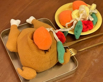 Turkey Dog Hide and Seek Toy, Stuffed Turkey, Pet Chew Toy with Squeakers, Puppy Interactive Toy, Puzzle Toy, Dog Gift, Thanksgiving Dog Toy