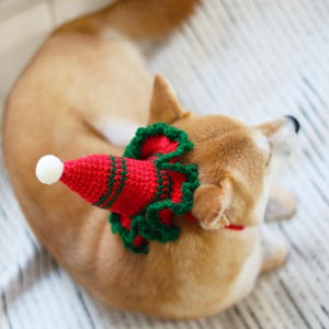 Christmas Knitted Dog Cat Hat, Handmade Crochet Pet Hat, Christmas Pet Accessories, Christmas Tree Hat, Holiday Gift, Christmas Pet Costumes