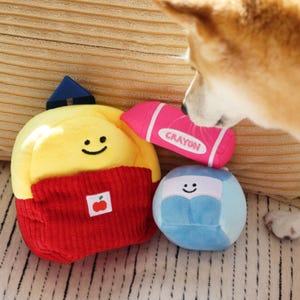 3 in 1 Schoolbag Dog Toy, Cute Plush Toy, Puppy Interactive Toy, Squeaky Dog Toy, Gift for Dog, Keep Dogs Busy