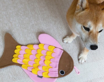 Fish Dog Snuffle Mat, Interactive Dog Toy, Mental Stimulation, Dog Training, Nose Work, Sniffing Exercise, Dog Enrichment, Cute Dog Gift