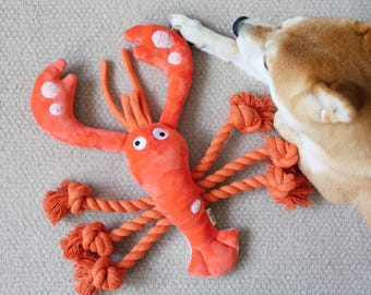 Lobster Dog Rope Toy, Octopus Snuffle Toy, Turtle Rope Puzzle Toy, Crab Puzzle Toy, Puppy Toy, Dog Holiday Gift, Birthday Gift