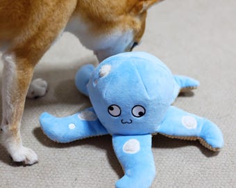 Handmade Octopus Dog Snuffle Toy: Squeaky Plush Puzzle