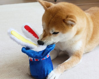 Rabbit Hat Dog Plush Toy, Cute Dog Toy, Dog Enrichment, Puppy Toy, Dog Gift