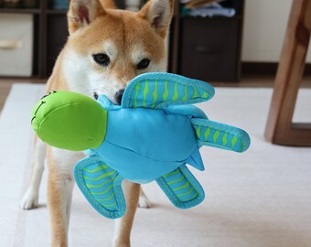 Sea Turtle Dog Plush Toy, Recyclable Plush Toy, Durable Squeaky Toy, Interactive Dog Toy, Dog Gift