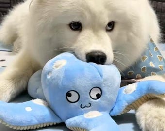 Handmade Octopus Dog Snuffle Toy: Squeaky Plush Puzzle
