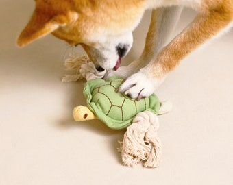 Juguete de cuerda para perros tortuga, juguete masticable para cachorros hecho a mano, juguetes seguros para la dentición del cachorro, regalo para perros, nuevo regalo para cachorros