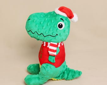 Handmade Dinosaur Plush Dog Toy, Christmas Gift