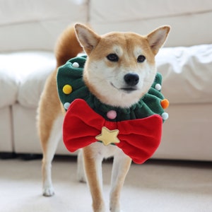 Christmas Dog Bandana: Holiday Pet Scarf with Bow