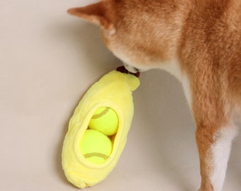 Banana Dog Toy: Interactive Fetch Toy with Crinkle Shell